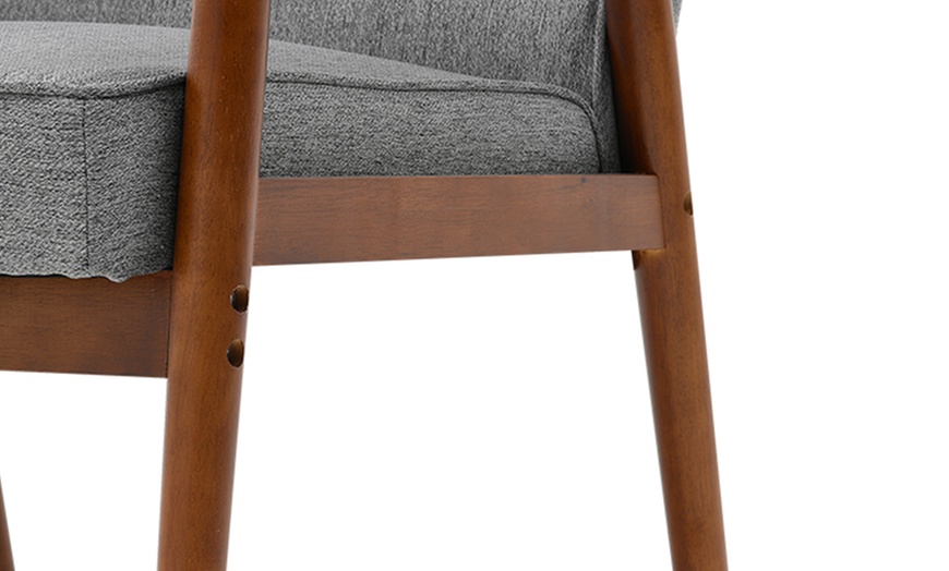 Image 10: Modern-Design Wood Frame Upholstered Lounge Chair