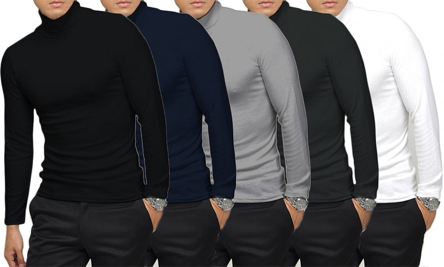 Image 1: Five-Pack Men's Turtlenecks