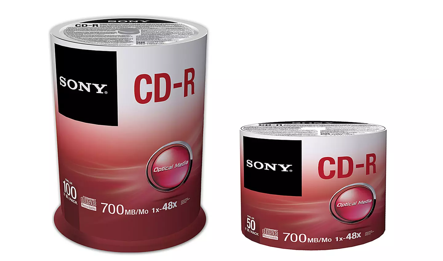50- or 100-Pack of Sony CD-R Recordable Discs from $12.99–$22.99 - Primary Image