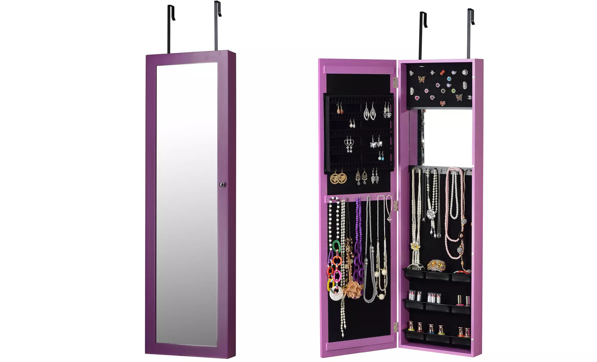Over-the-Door Jewelry Armoire with Full-Length Mirror - Second Medium