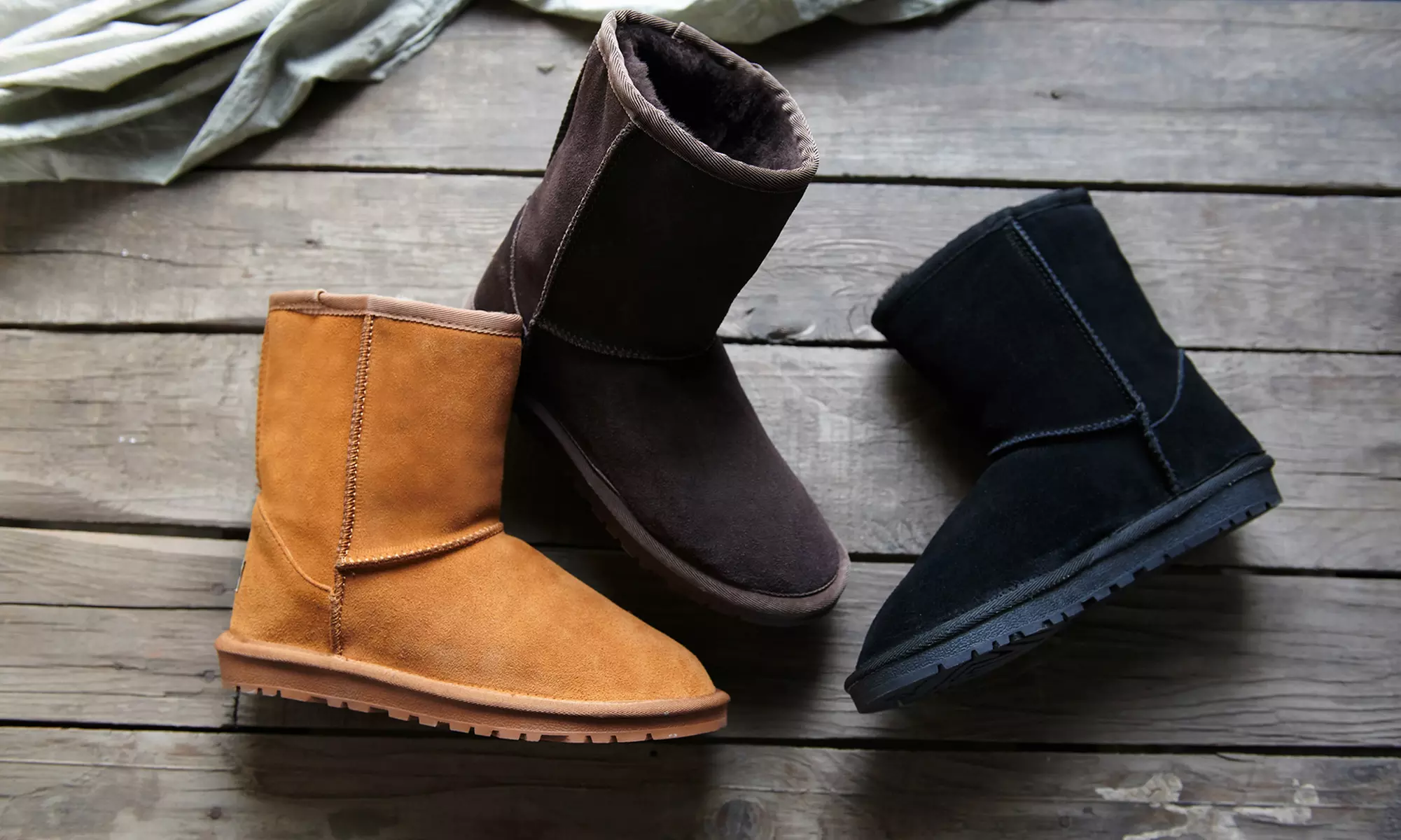 Snow Paw Sheepskin Lined Suede Boots - Primary Image