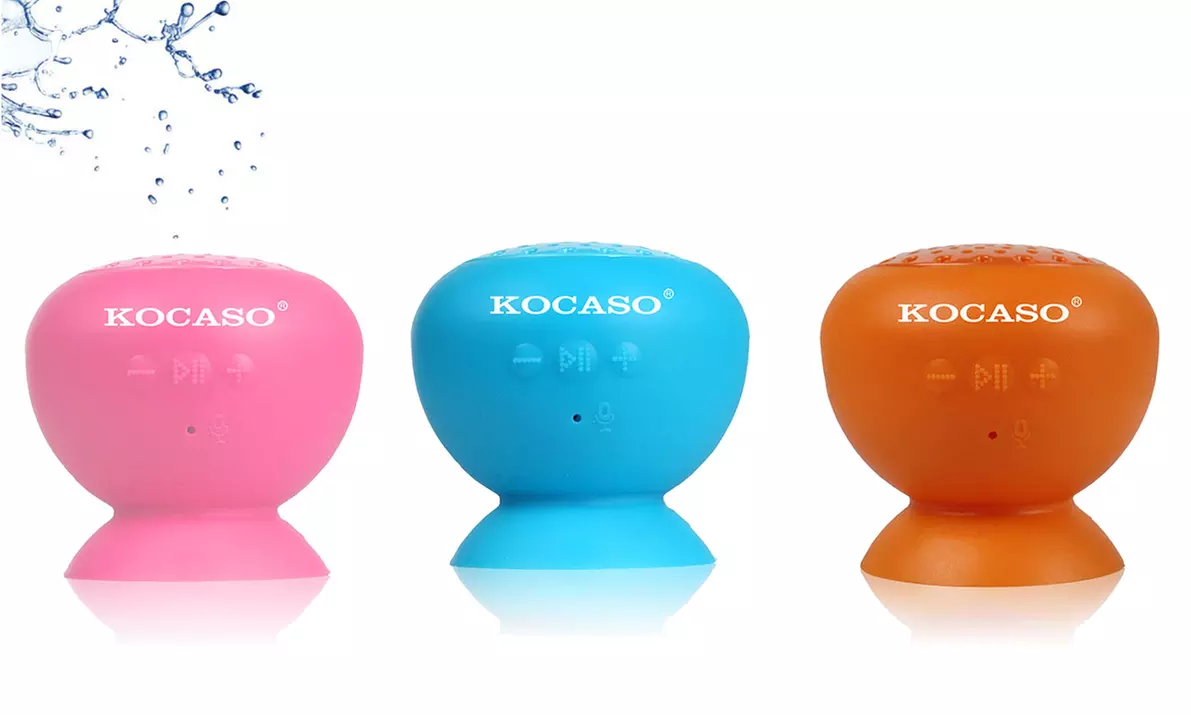 Kocaso Waterproof Portable Mini Bluetooth Speaker with Suction Cup and Mic - Primary Image