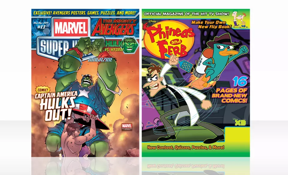 1-Year Subscription to Marvel Super Heroes or Disney Phineas and Ferb Magazine - Primary Image