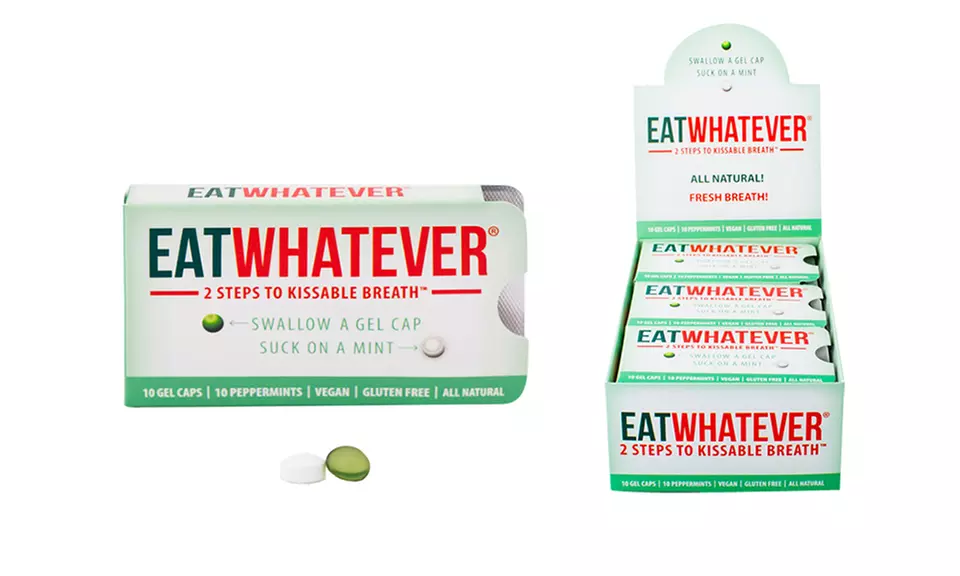Eatwhatever 2-Step Breath Freshener; 9-Pack with 10 Mints and 10 Gel Caps Each. Multiple Flavors Available. - Second Medium