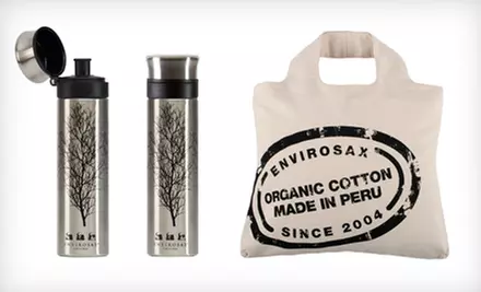 Two Envirosax Slingsax or a Water Bottle and Organic Series Bag Bundle (Up to 61% Off). Multiple Styles Available. - Second Medium