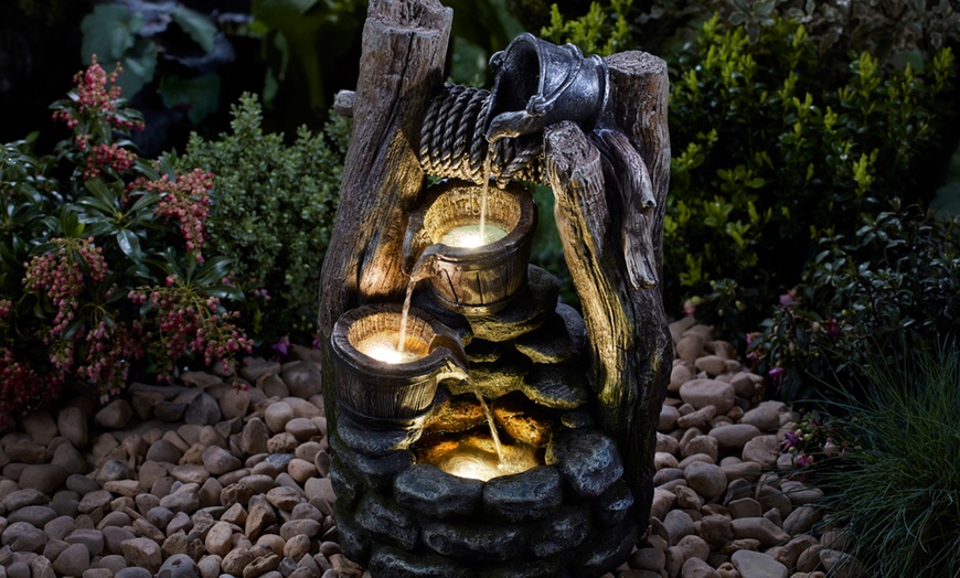 Image 2: Serenity Wishing Well Water Features ​with LED Lighting