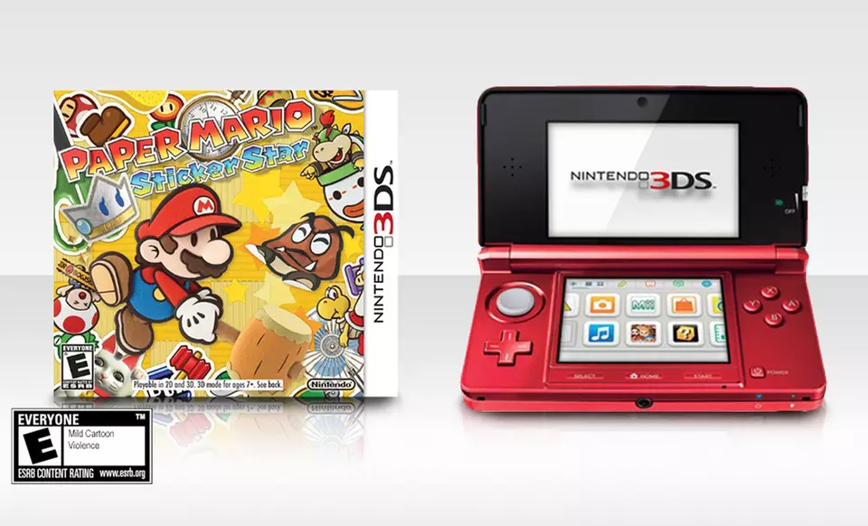 Nintendo 3DS System (Refurbished) ﻿and Paper Mario: Sticker Star Bundle. Multiple Colors Available. Free Returns.  - Second Medium
