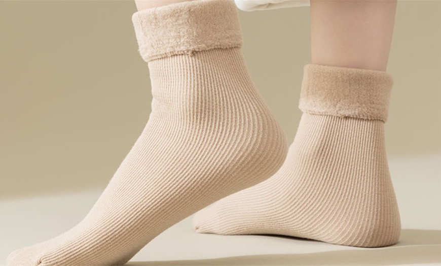 Image 6: Five Pack Women's Winter Plush Socks