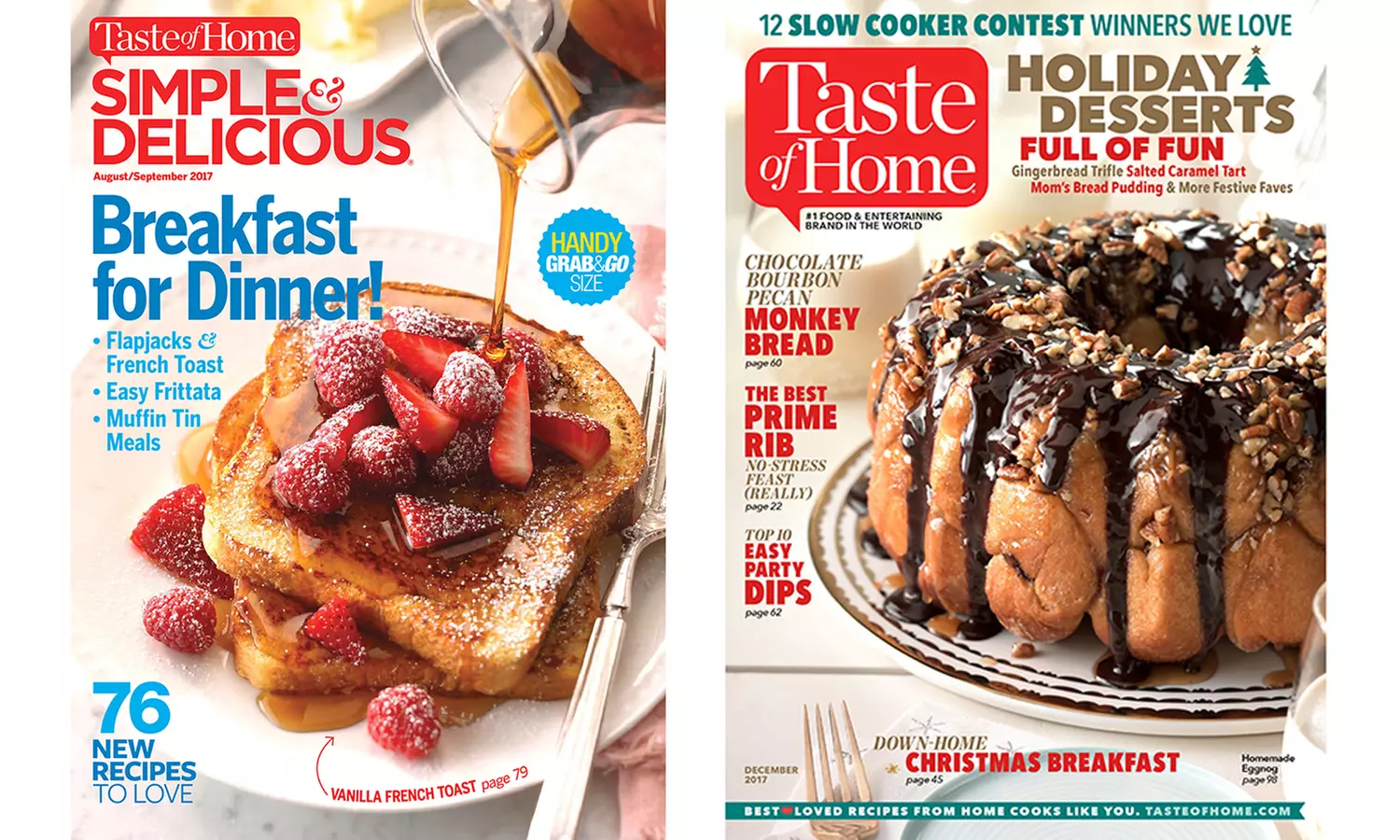 One-Year Subscriptions to Taste of Home Magazine and Taste of Home: Simple & Delicious Magazine (Up to 56% Off) - Primary Image