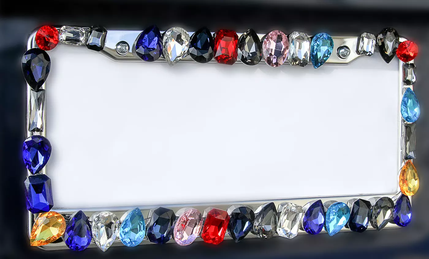 Large Rhinestone License Plate Frame - Primary Image