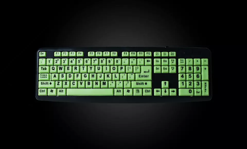 $7.99 for a Trademark Klear Keys XL Glow-in-the-Dark Keyboard ($21.99 List Price). Free Returns. - Second Medium