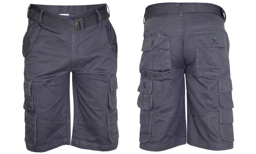 Image 3: Men's 100% Cotton Cargo Shorts