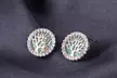 Fire Opal Tree of Life Earrings in Sterling Silver by DIANE LO'REN - Second Medium