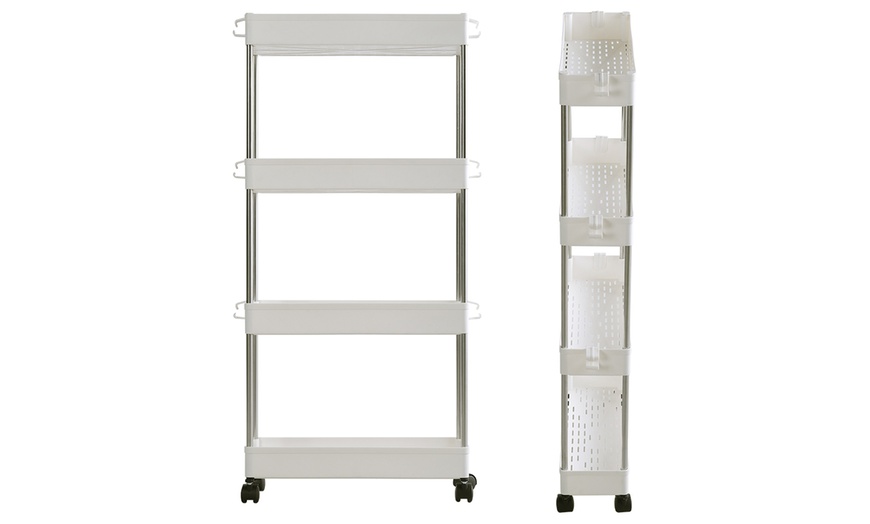 Image 2: Four-Tier Storage Rack Shelf