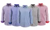 Galaxy by Harvic Men's Long Sleeve Slim-Fit Gingham Dress Shirts (S-2XL)