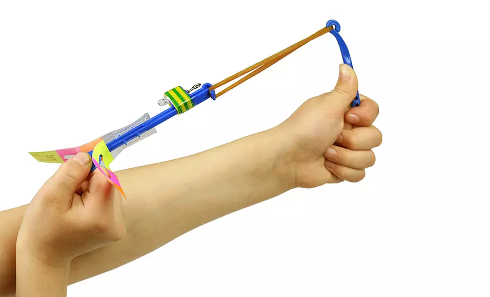 12-Pack of LED Light Arrow Rocket Helicopter Flying Toys - Primary Image