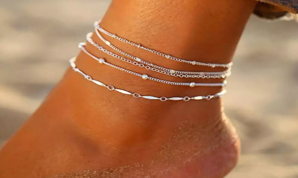 1 ou 2 ensembles de 5 bracelets de cheville bohèmes