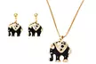 Enamel Elephant Necklace and Earrings Sets with Swarovski Elements - Second Medium