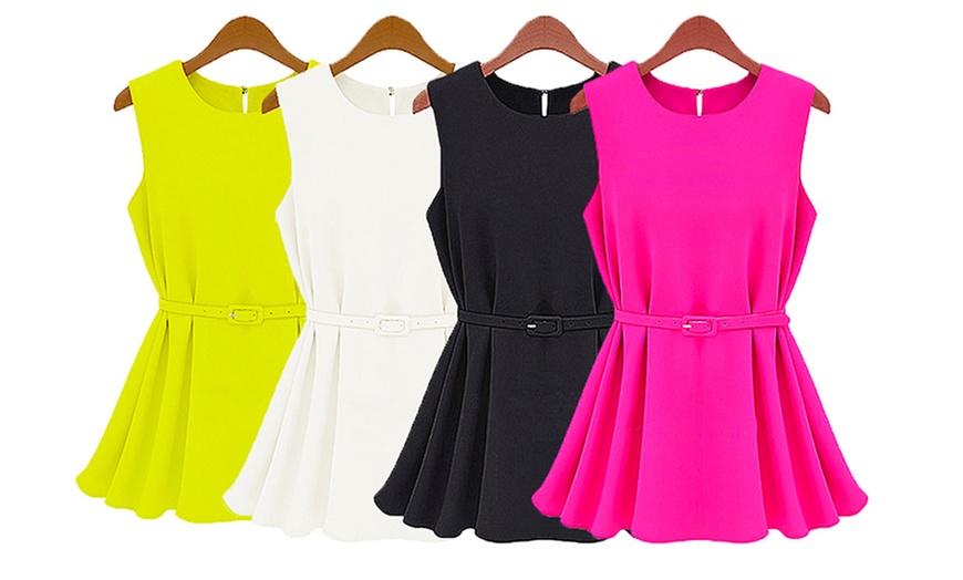 Image 2: Belted Chiffon Top