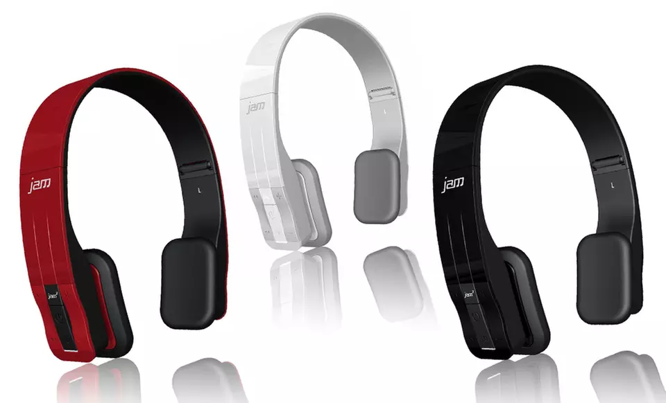 HMDX Jam Fusion Bluetooth Rechargeable Headphones﻿ in Black, Purple, Red, or White. Free Returns.  - Primary Image