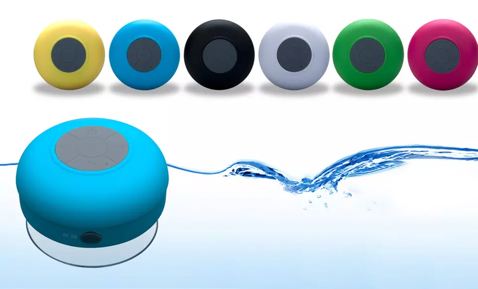 AudioSnax Hydro Bluetooth Shower Speaker and Speakerphone in Black, Blue, Green, Pink, White, or Yellow. Free Returns. - Primary Image