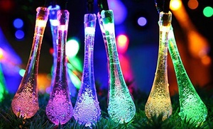 20, 30 or 50 LED Multi-Colour Water Drop Solar String Lights