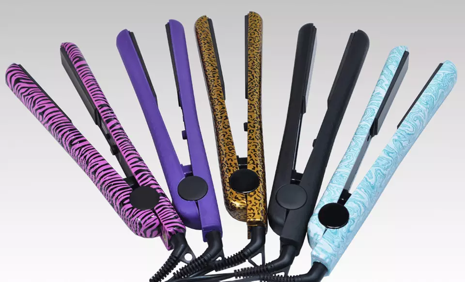 Style House Flat Iron in Black, Gold Leopard, Iron Blue, Iron Purple, or Pink Zebra. Free Returns. - Primary Image