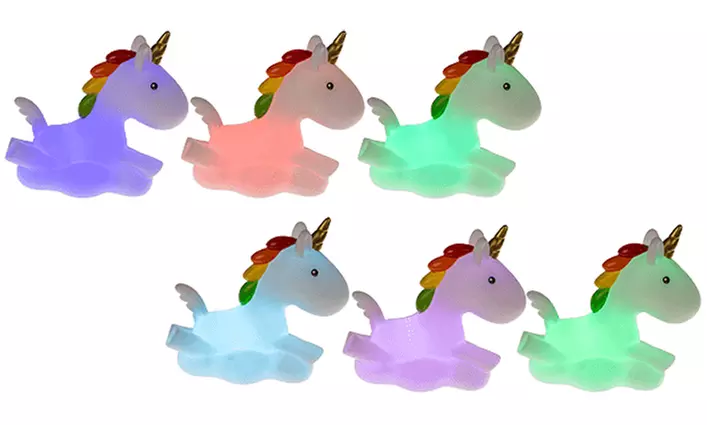 Veilleuse licorne à lampe LED blanche et multicolore - Second Medium