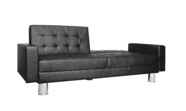 Small leather store sofa bed