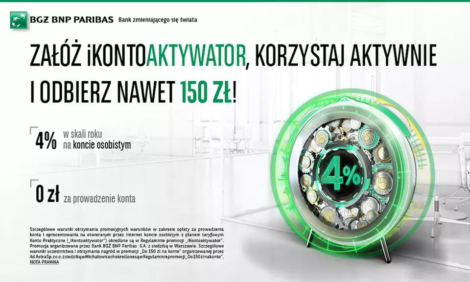 5 zł: Otwarcie konta osobistego w promocji iKontoaktywator oraz nawet 150 zł w prezencie za korzystanie z konta i karty - Primary Image