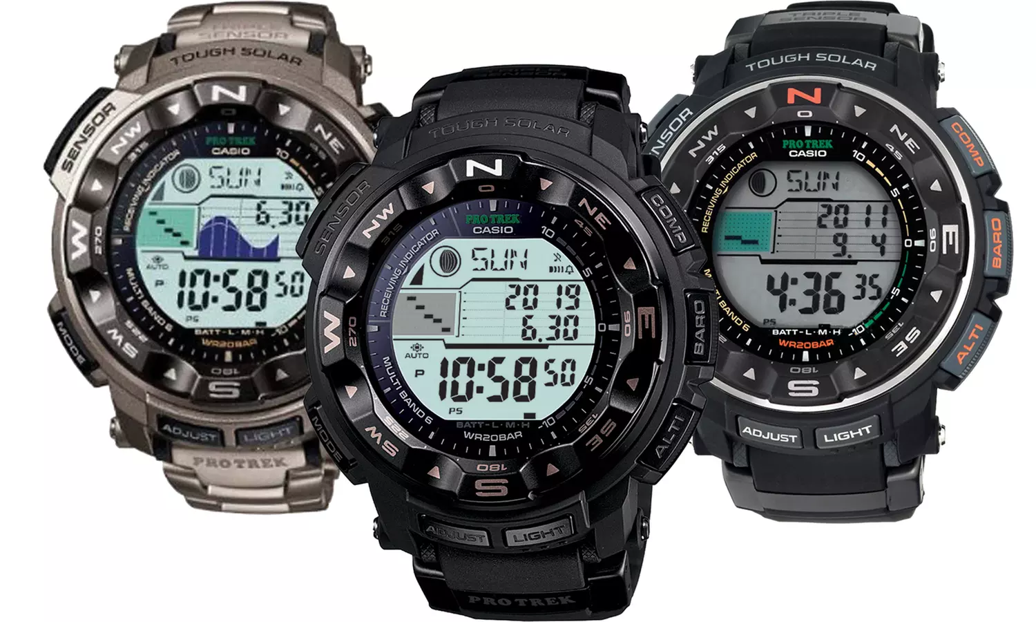 Casio Pro Trek Solar-Atomic Triple Sensor Watches - Primary Image