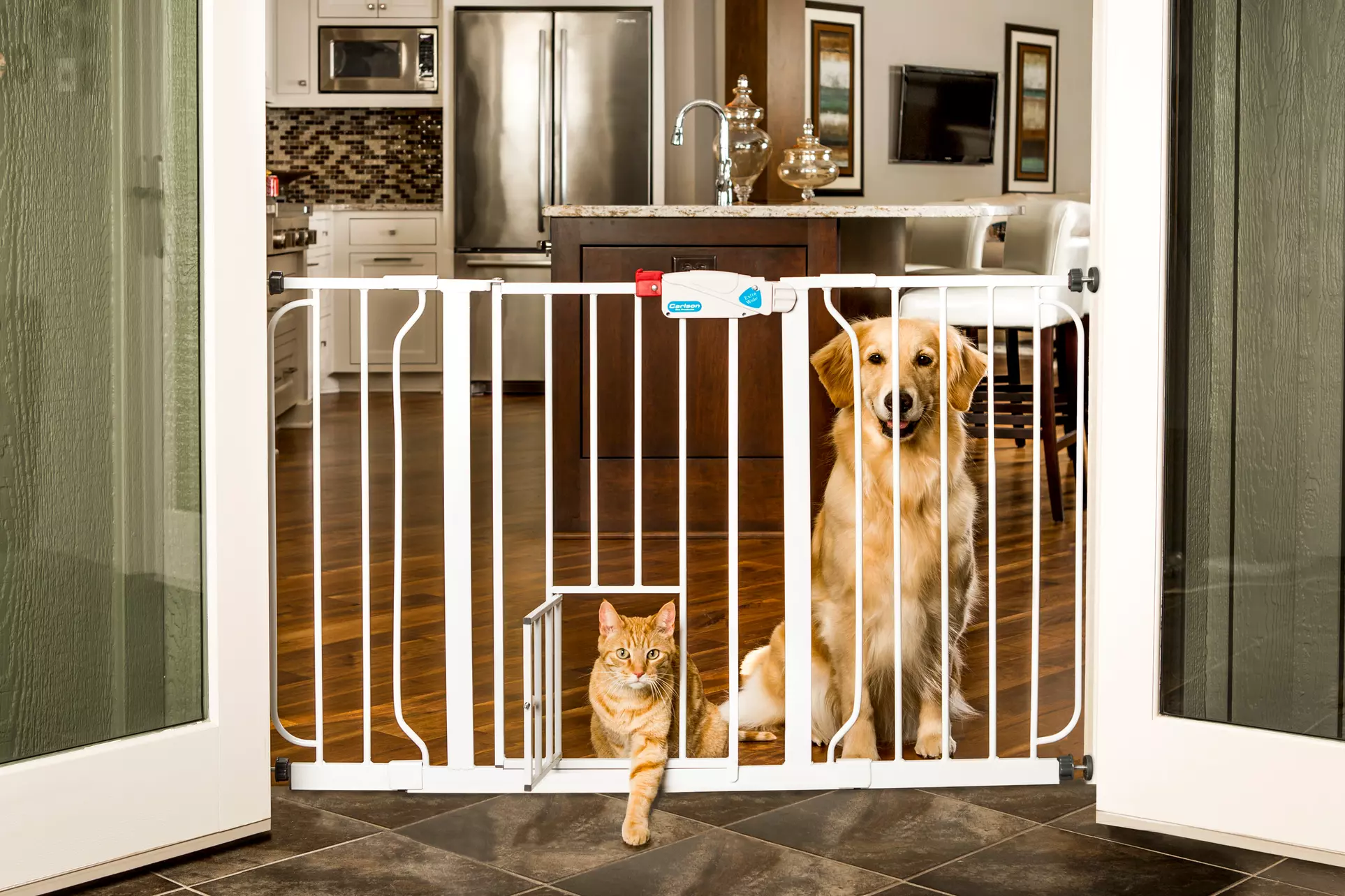 Walk-Through Pet Gate with a Small Swing Door   - Primary Image