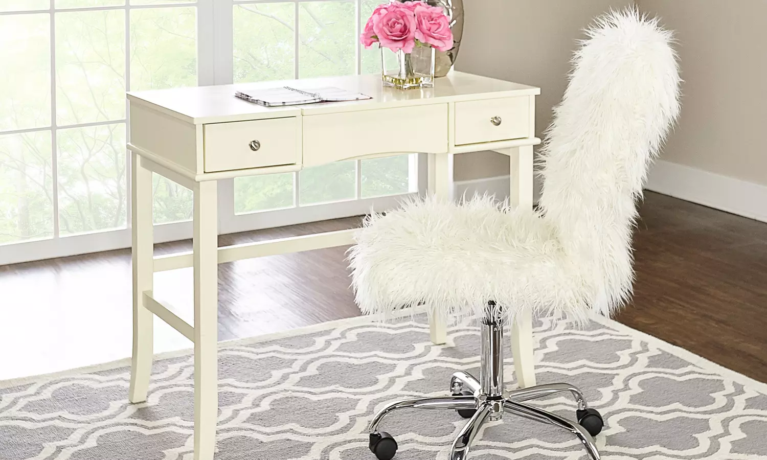 Culbert Faux Fur Armless Office Chair - Second Medium