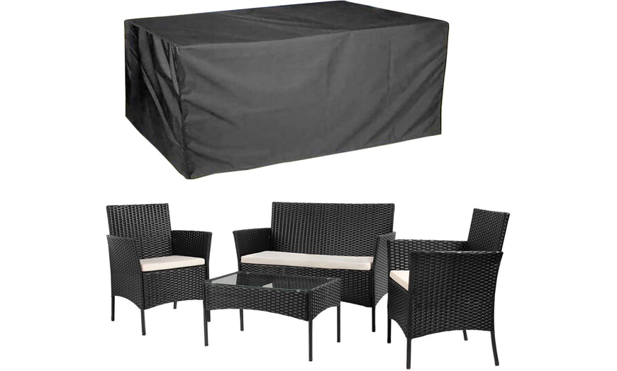 Image 7: Four Piece Rattan Effect Garden Furniture Set