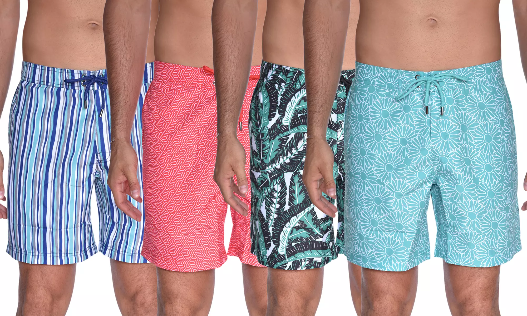 Beach Bros. Men's Patterned Swim Trunks - Primary Image