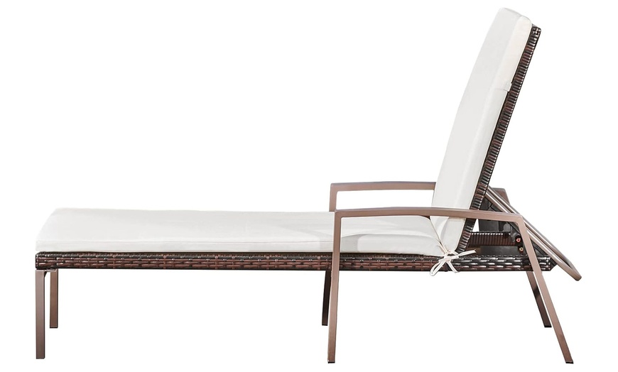 Image 5: Set of Two Patio Chaise Lounger with Arm