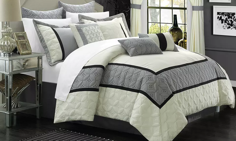 Hailey Room-in-a-Bag Embroidered Comforter Set (24- or 25-Piece) - Primary Image