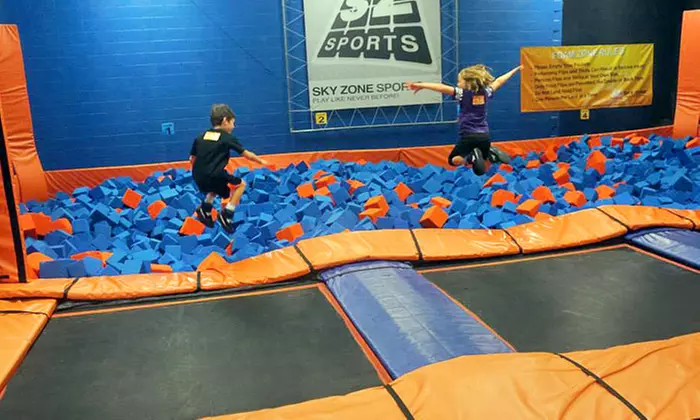 Two 60-Minute Open-Jump Sessions or a Jump Around Party Package for 10 at Sky Zone Kansas City (Half Off) - Primary Image