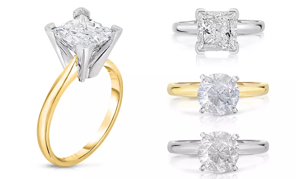 2 CTTW Certified Diamond Solitaire Ring in 14K Gold by Diamond Affection - Primary Image