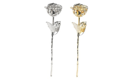 1 o 2 rose vere San Leonardo placcata Pearl, disponibili in 2 tipologie