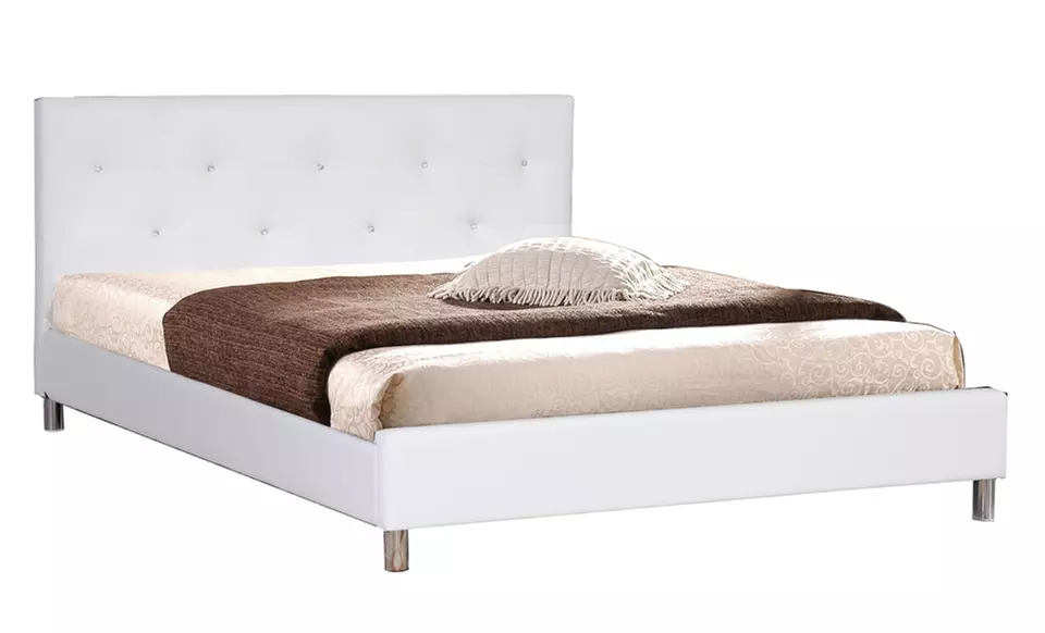 $279.99 for a Barbara Modern Queen Platform Bed with Headboard in Black or White ($418 List Price). Free Returns. - Second Medium