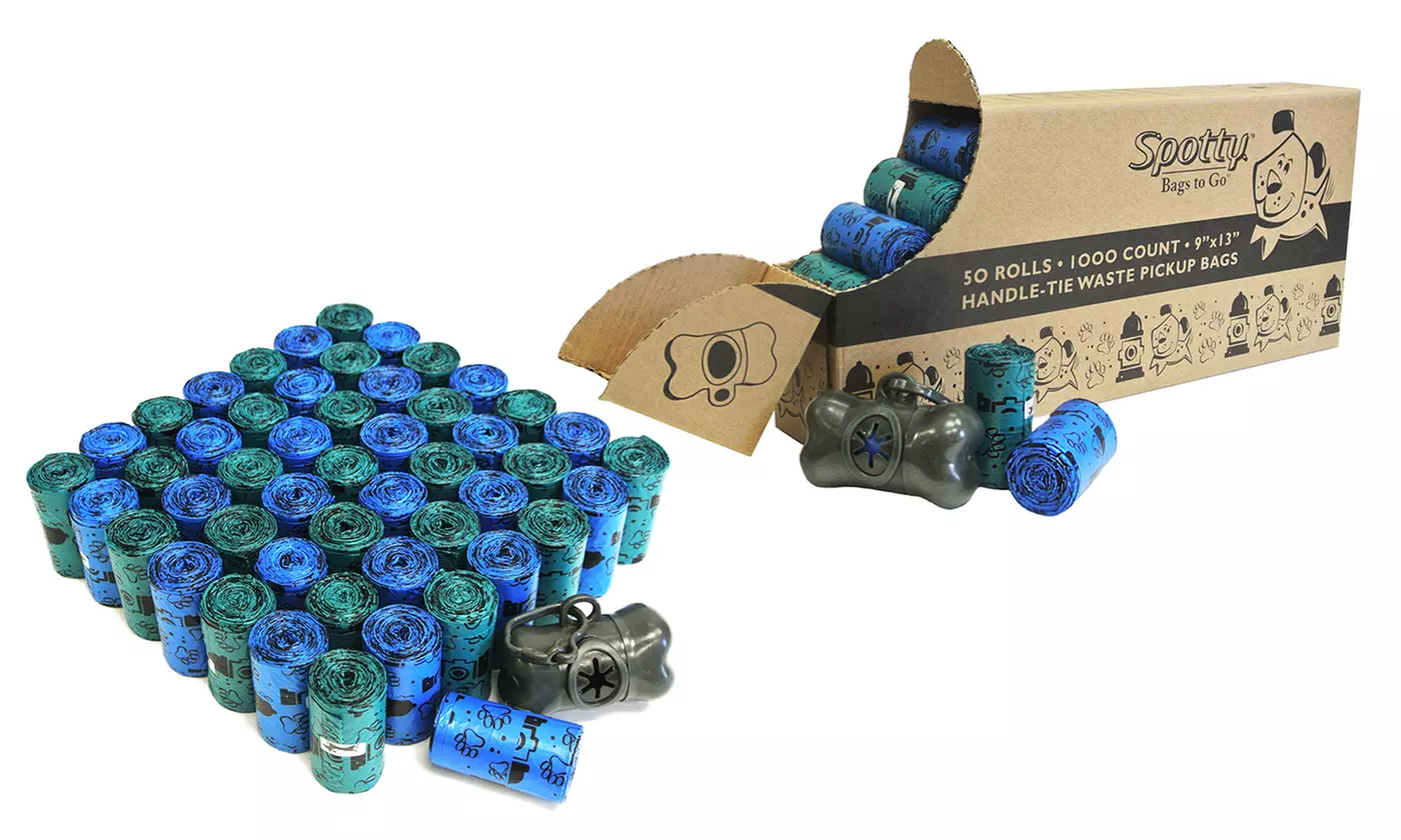 Handle-Tie Pet-Waste Bags with Dispenser (1,000ct.) - Primary Image