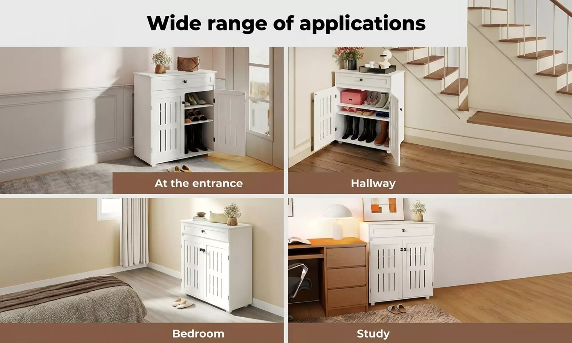 Levede Louvre Shoe Storage Cabinet