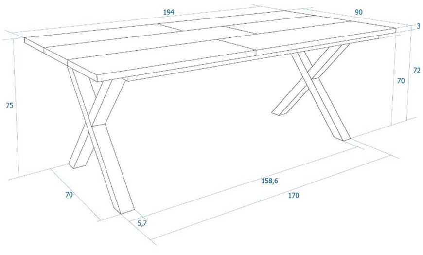 Image 72: Table fixe Tetric de 194 cm