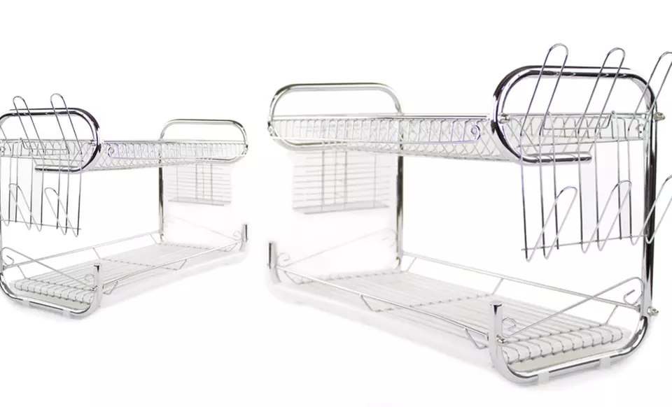 2-Tier Dish Rack with Draining Tray. Multiple Options Available. Free Returns. - Primary Image