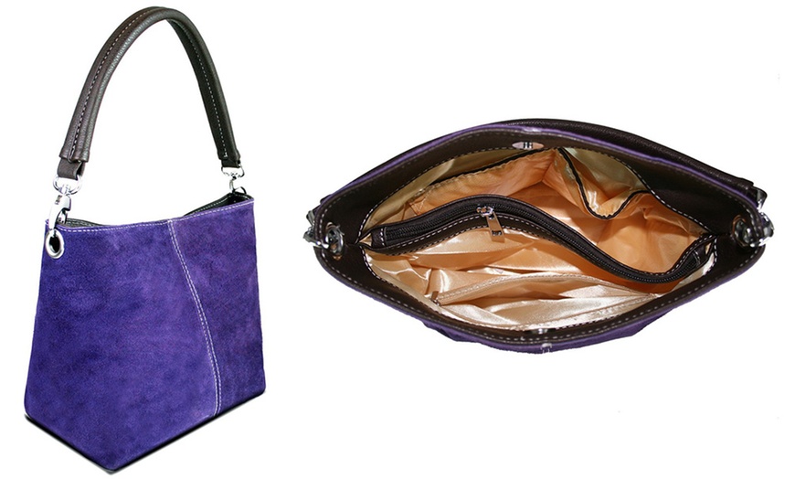 Image 9: Wildleder-Handtasche