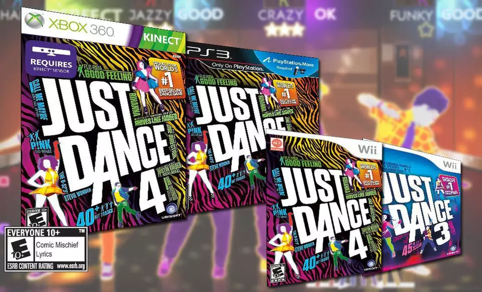 Just Dance 3 for Wii or Just Dance 4 for Wii, Xbox 360, or PS3 (Up to 52% Off). Free Shipping and Free Returns. - Primary Image