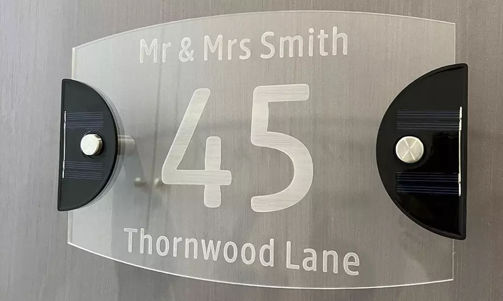 One or Two Solar House Signs