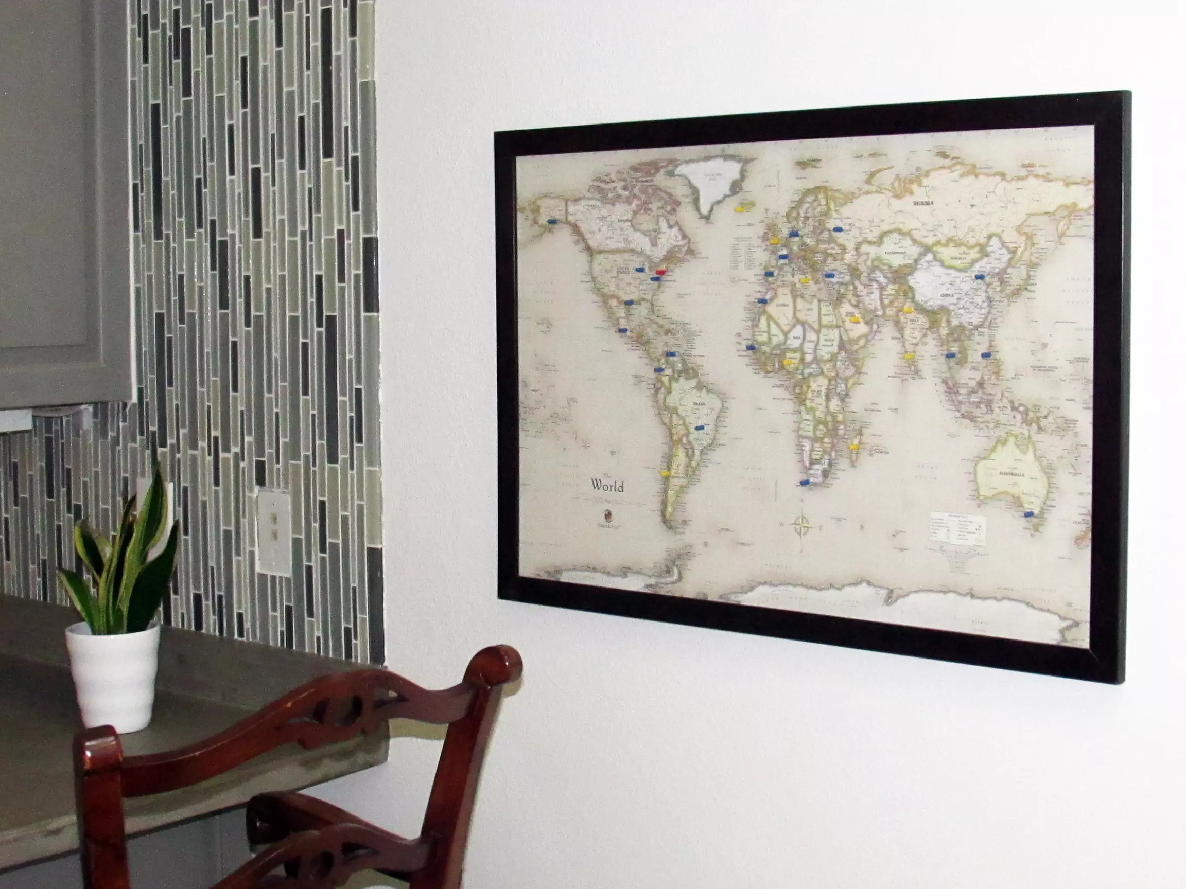 USA or World Magnetic-Pin Travel Map with Bonus 20 Pins  - Primary Image