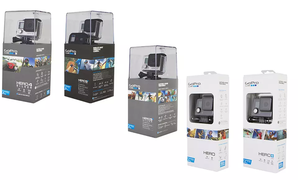 GoPro Hero Action Cameras (Hero; Hero+ LCD; Hero 3+ Silver & Black; Hero 4 Silver, Black & Session) - Primary Image